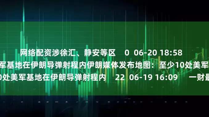 网络配资涉徐汇、静安等区    0  06-20 18:58     伊朗媒体发布地图：至少10处美军基地在伊朗导弹射程内伊朗媒体发布地图：至少10处美军基地在伊朗导弹射程内    22  06-19 16:09     一财最热      点击关闭